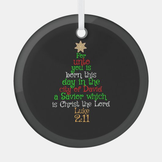 Christelijke kerstboomShirten Glas Ornament (Voorkant)