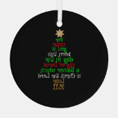 Christelijke kerstboomShirten Glas Ornament (Achterkant)