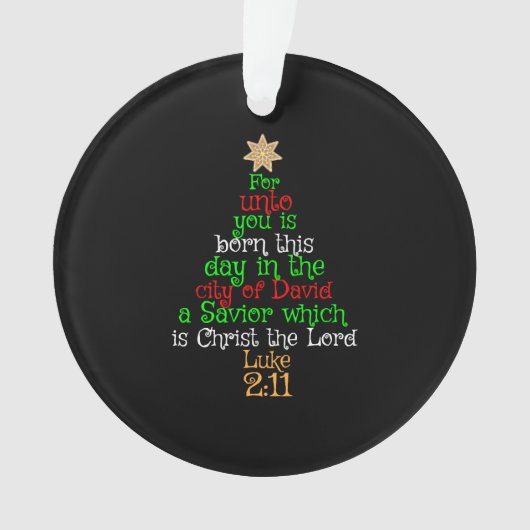 Christelijke kerstboomShirten Ornament (voorkant)