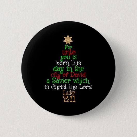 Christelijke kerstboomShirten Ronde Button 5,7 Cm (Voorkant)