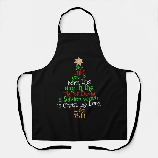 Christelijke kerstboomShirten Schort (Voorkant)