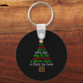 Christelijke kerstboomShirten Sleutelhanger (Voorkant)