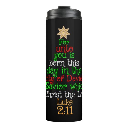Christelijke kerstboomShirten Thermosbeker (Voorkant)