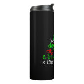 Christelijke kerstboomShirten Thermosbeker (Gedraaid links)