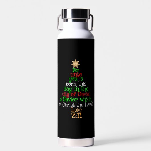 Christelijke kerstboomShirten Waterfles (Voorkant)