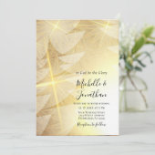 Christelijke kerstbruiloft met de moderne goudboom kaart (Staand voorkant)