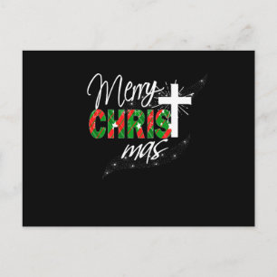 Christelijke kerstcadeautjes met vrolijk kerstfees briefkaart