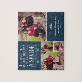 Christelijke kerstcollage Luke 2-foto Legpuzzel
