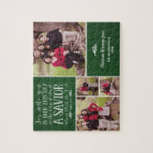 Christelijke kerstcollage Luke 2-foto Legpuzzel (Verticaal)