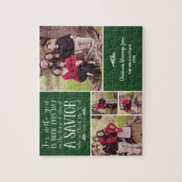 Christelijke kerstcollage Luke 2-foto Legpuzzel