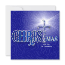 Christelijke kerstCross Silver en Blue