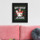 Christelijke kerstfeestdag (BIRTHDAY JESUS Family  Canvas Afdruk (Insitu (Woonkamer))