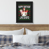 Christelijke kerstfeestdag (BIRTHDAY JESUS Family  Canvas Afdruk (Insitu (Slaapkamer))
