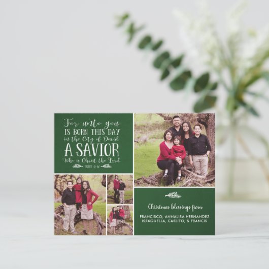 Christelijke kerstfeestdag met kerstversie - Typog Feestdagenkaart (Staand voorkant)