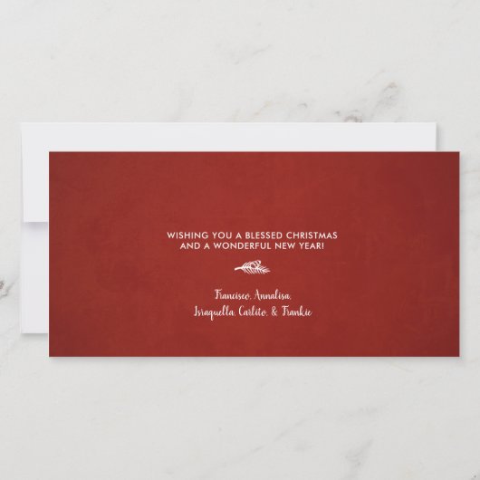 Christelijke kerstfeestdag met kerstversie - Typog Feestdagenkaart (Achterkant)