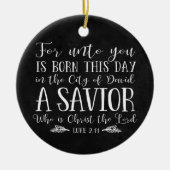 Christelijke kerstfeestdag met kerstversie - Typog Keramisch Ornament (Voorkant)