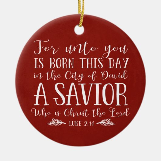 Christelijke kerstfeestdag met kerstversie - Typog Keramisch Ornament (Voorkant)