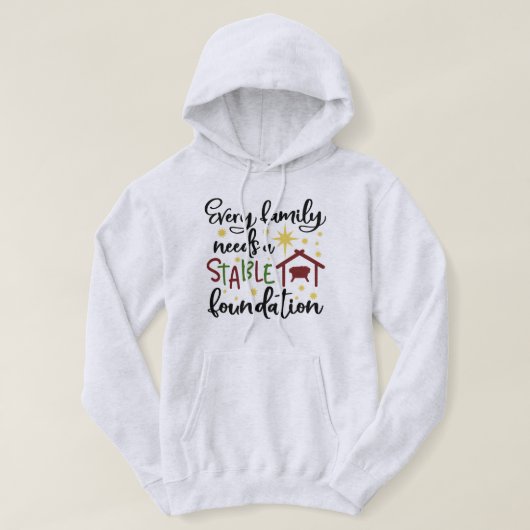 Christelijke kerstfeestelijke familie hoodie (Design voorkant)