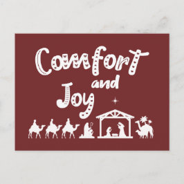 Christelijke kerstfeestelijke feestscène briefkaart