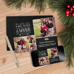 Christelijke kerstfeestelijke kerstfeestfoto feestdagenkaart<br><div class="desc">Christelijke kerstkaart Verse Chalkboard Holiday Fotokaart We hebben Luke 2:11 op de achtergrond van het bord van deze kaart in een feestelijke typografie, met ruimte voor vier foto's op de voorzijde! Voeg meer aan de rug toe of voeg zelfs extra tekst aan de rug toe. Eenvoudig aan te passen met...</div>