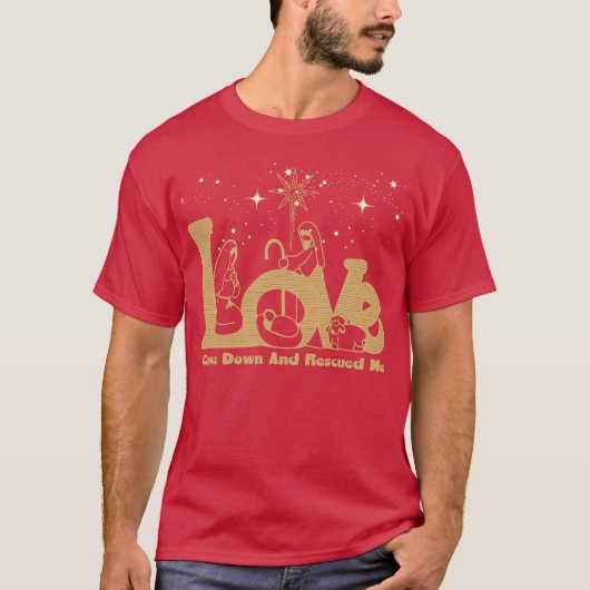 Christelijke kerstfeestelijke scène Gold T-shirt (Voorkant)