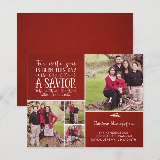 Christelijke kerstfeestfoto (Voorkant / Achterkant)