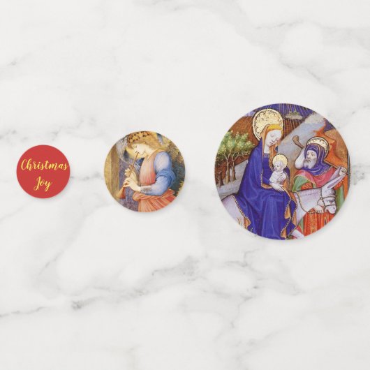 Christelijke kerstfeestzegeningen en wensen confetti (Achterkanten)