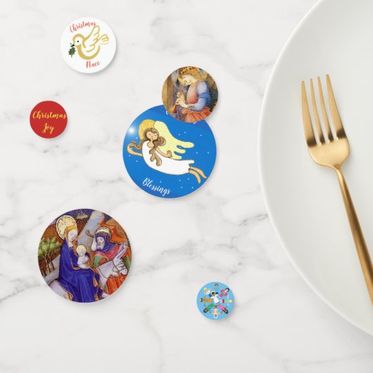 Christelijke kerstfeestzegeningen en wensen confetti (Groep)