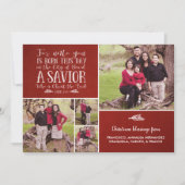 Christelijke kerstfoto Luke 2 Multiple Photo Feestdagenkaart (Voorkant)