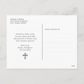 Christelijke kerstfoto van Red Natitivity Scene Feestdagenkaart (Achterkant)