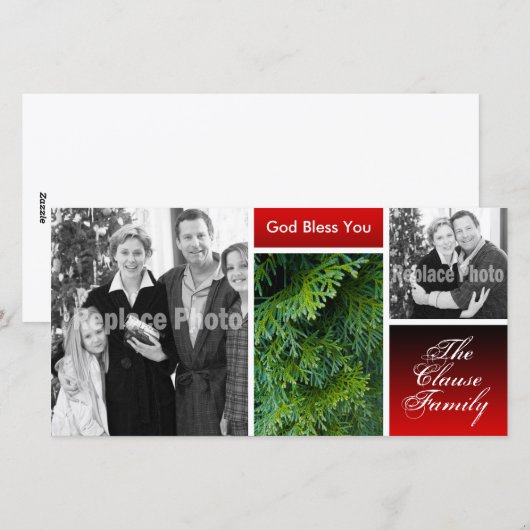 Christelijke kerstfotokaarten Afbeeldingen voor fe Feestdagenkaart (Voorkant / Achterkant)