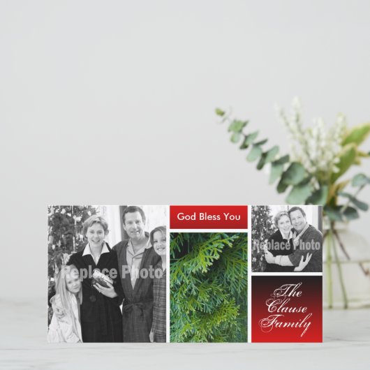 Christelijke kerstfotokaarten Afbeeldingen voor fe Feestdagenkaart (Staand voorkant)