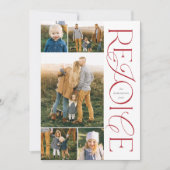 Christelijke kerstfotokaarten verheugen zich feestdagenkaart (Voorkant)