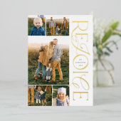 Christelijke kerstfotokaarten verheugen zich folie feestdagenkaart (Staand Voorkant)