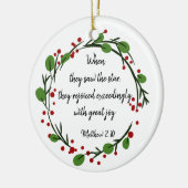 Christelijke kerstgeschrift voor Inspirerend Keramisch Ornament (Links)