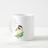Christelijke Kerstgeschriften Chickadee Bird Art Koffiemok (Voorkant links)