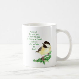 Christelijke Kerstgeschriften Chickadee Bird Art Koffiemok