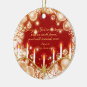 Christelijke kerstkaarsen keramisch ornament (Links)