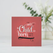 Christelijke kerstkaart een kind geboren is (Staand voorkant)