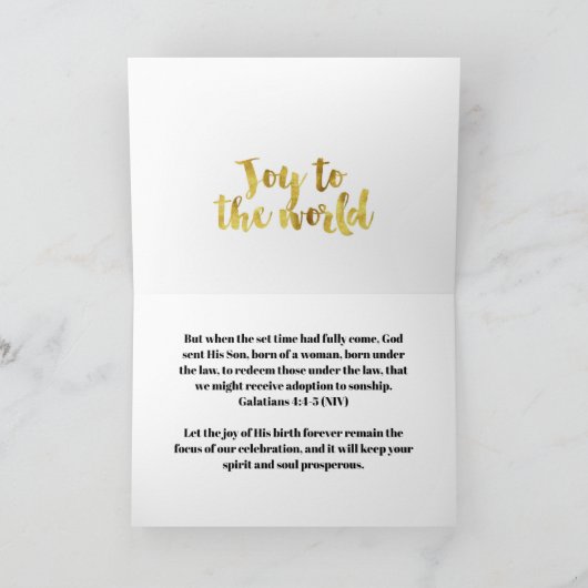 Christelijke kerstkaart feestdagen kaart (Binnen)