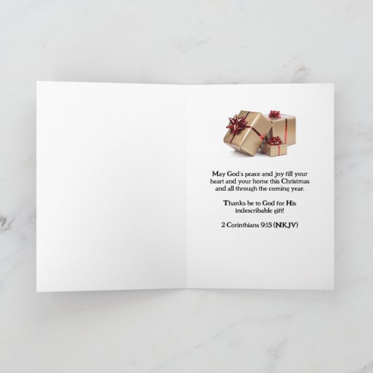 Christelijke kerstkaart feestdagen kaart (Binnen)