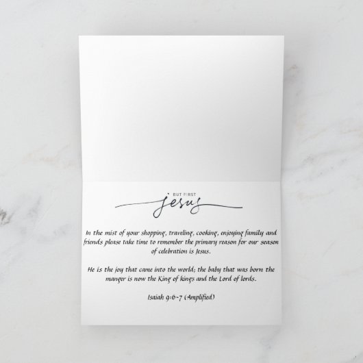 Christelijke kerstkaart feestdagen kaart (Binnen)