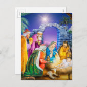 Christelijke kerstkaart feestdagenkaart (Voorkant / Achterkant)