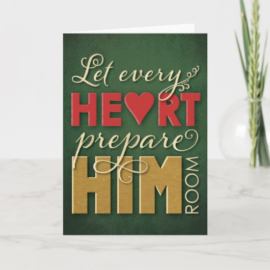 Christelijke Kerstkaart - laat elk hart Feestdagen Kaart (Voorkant)