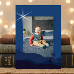 Christelijke kerstkaart met foto Wijzen