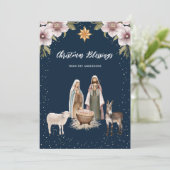 Christelijke kerstkaarten voor de nativiteitsscène feestdagenkaart (Staand voorkant)