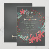 Christelijke kerstkaartje voor Roustisch Chalkboar Feestdagenkaart (Voorkant / Achterkant)