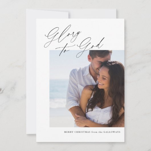 Christelijke kerstkalligrafie-fotokaart kaart (Voorkant)