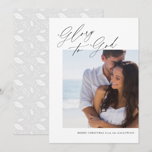 Christelijke kerstkalligrafie-fotokaart kaart (Voorkant / Achterkant)
