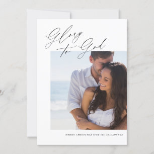 Christelijke kerstkalligrafie-fotokaart kaart